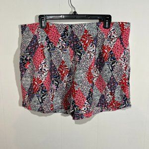 Versatile Comfort: LOFT Patchwork Red & Blue Shorts